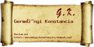 Germányi Konstancia névjegykártya